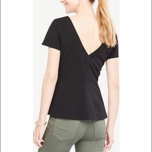NWT! Ann Taylor Peplum V-back Top, XL